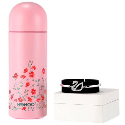 

[Jingdong Supermarket] NONOO stainless steel cup cold insulation cup 260ml camellia blue + Swarovski key necklace gift box