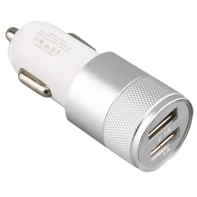 

1.0 / 2.1A двойной USB порт Алюминиевый сплав Универсальный Быстрый Автомобильное зарядное устройство адаптер
