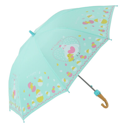 

Paradise umbrella happy childhood high-density hit cloth children straight pole sunny umbrella chicken baby blue green 13007E