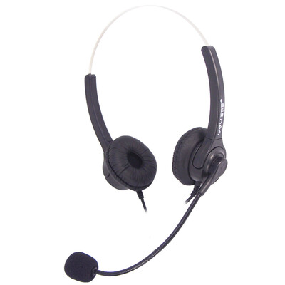 

YAY VE30D-MV Call Center Operator Binaural Headset Telephone Headset Adjustable Volume Size and Mute Function