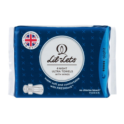 

Lil-lets Freshlock Cleansing Night with Sanitary Napkin 4 pieces