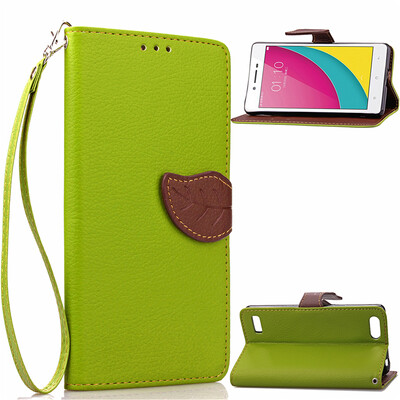 

Green Design PU Leather Flip Cover Wallet Card Holder Case for OPPO A33