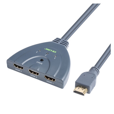 

CE-LINK HDMI3x1 three into a smart switch 1 meter computer video switch 3 into a out 14 version support 1080P 3D comes with 2027
