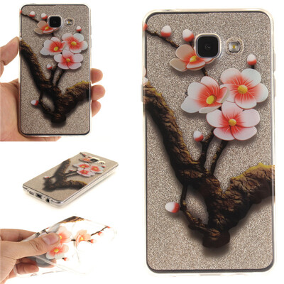 

Four plum blossoms Pattern Soft Thin TPU Rubber Silicone Gel Case Cover for SAMSUNG GALAXY A3 2016A310