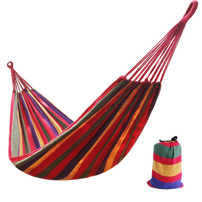 

Red Camp Outdoor Leisure Hammock Swing Single Single Child Hammock Red Striped Canvas 80cm