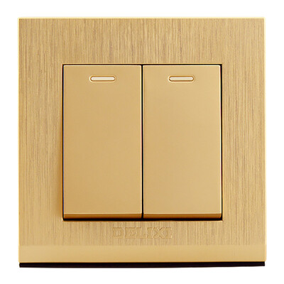 

Delixi DELIXI switch socket panel double open two open single control brushed gold series