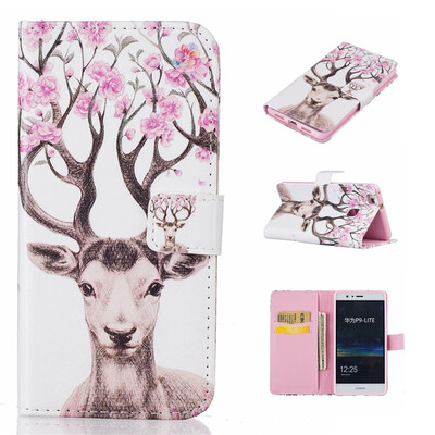 

Deer Design PU Leather Flip Cover Wallet Card Holder Case for HUAWEI P9 Lite