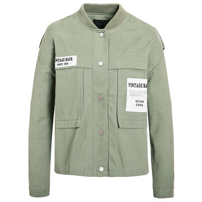 

Semir Ladies simple geometric letters printed loose jacket Korean version 19316090369 army green S