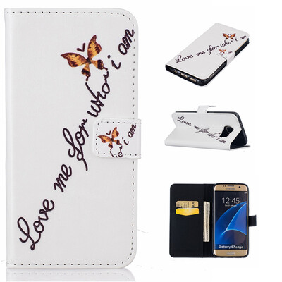 

Butterfly Design PU Leather Flip Cover Wallet Card Holder Case for SAMSUNG Galaxy S7 Edge