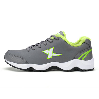

XTEP) warm shoes plus cashmere running shoes cotton shoes men's shoes 986419379509 gray green 40 yards