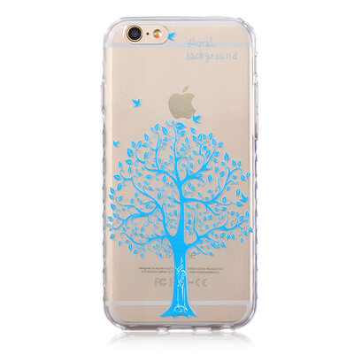 

Blue tree Pattern Soft Thin TPU Rubber Silicone Gel Case Cover for IPHONE 6/6S