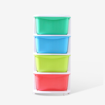 

Yami music plastic storage cabinet four drawer cabinet clothing toys storage box Y504