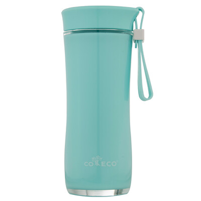 

COECO plastic water cup PLA corn starch sports cup students portable leak-proof flat cover readily cup pink