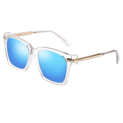 

Parsons PARZIN retro polarized sunglasses couple models shopping eye suction sunglasses female 9673 transparent frame reflective film ice blue