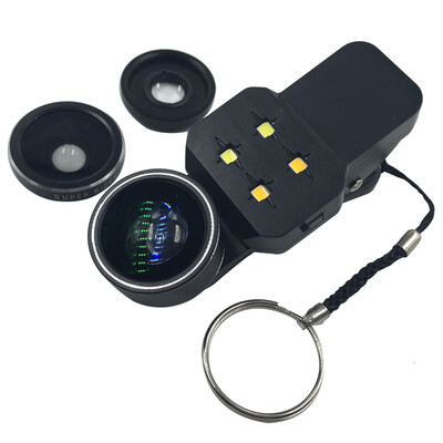 

BIAZE mobile phone lens fill light four in one black flash effects lens fisheye macro wide wide light application for Apple Samsung millet B3 black