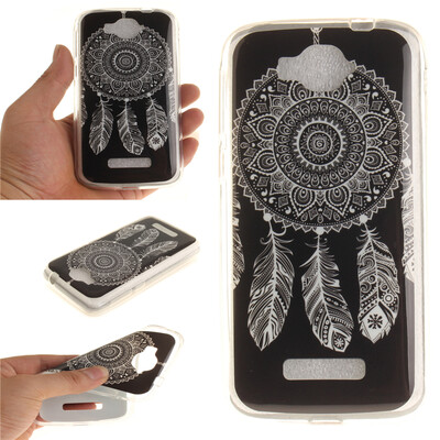 

Black wind chimes Pattern Soft Thin TPU Rubber Silicone Gel Case Cover for Alcatel One Touch Pop C7
