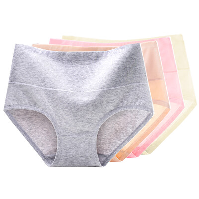 

The United States&Ya Ting 4 installed in the high waist ladies underwear pure cotton crotch triangle underwear female Ma gray pink light light yellow XL