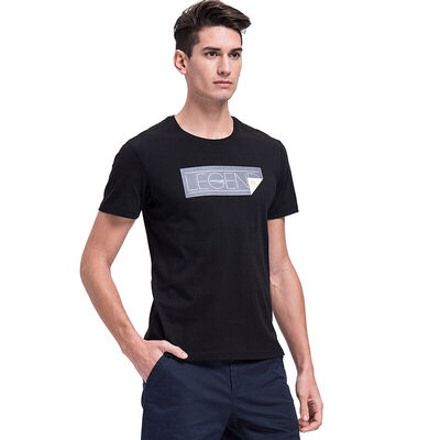 

ANTA Men's Handbags 15628172-4 Round Knit Short Sleeve T-Shirt Sports Breathable Cotton Short T Base Black XS