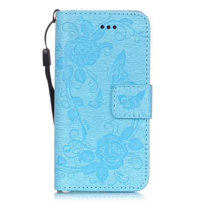 

Blue Butterfly Design PU Leather Flip Cover Wallet Card Holder Case for IPHONE 6PLUS