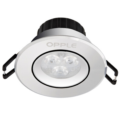 

Jingdong Supermarket Op lighting OPPLE led spotlights downlight ceiling light aluminum high-silver 3 tiles yellow 3000K hole 6-7 cm