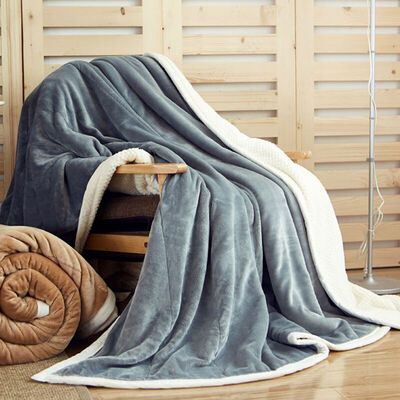 

Jiuzhou deer blankets home textiles autumn&winter thick shellfish blankets plus cashmere leisure blankets knitted casual office blankets shellfish quilted quilted clothing blanket gray 150 200cm
