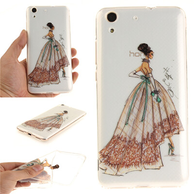

Hand-painted dress Pattern Soft Thin TPU Rubber Silicone Gel Case Cover for HUAWEI Honor 5A/Y6 II