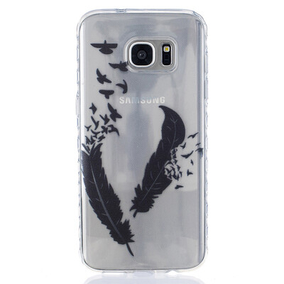 

Two feathers Pattern Soft Thin TPU Rubber Silicone Gel Case Cover for SAMSUNG GALAXY S7 Edge