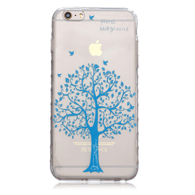 

Blue tree Pattern Soft Thin TPU Rubber Silicone Gel Case Cover for IPHONE 6 Plus/6S Plus