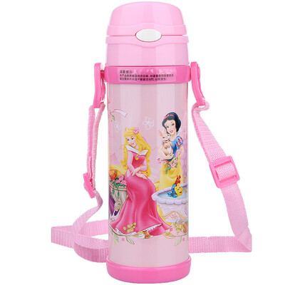 

[Jingdong Supermarket] Disney (Disney) Insulation Cup Princess 480ML Children's Cup students suction tube strap outdoor kettle HM1912-3