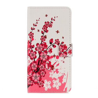 

Цветка сливы дизайн PU кожа флип бумажник Card Case Держатель для Huawei мате 9