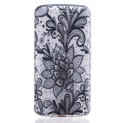 

Black Rose Pattern Мягкий тонкий ТПУ Резиновая крышка силиконовый гель чехол для LG K7/K8