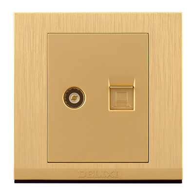 

Germany West (DELIXI) switch socket panel USB five-hole socket drawing gold series