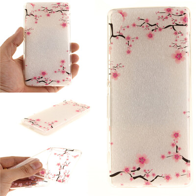 

Up&down plum blossom Pattern Soft Thin TPU Rubber Silicone Gel Case Cover for SONY Xperia XA