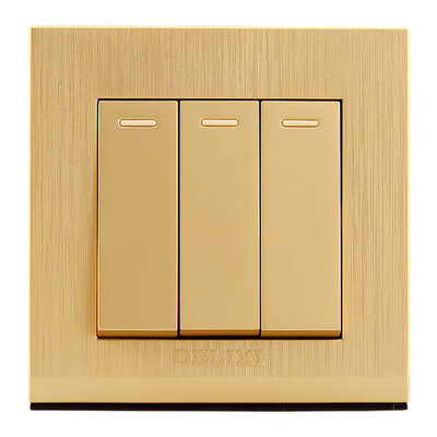 

Delixi (DELIXI) switch socket panel four open single control brushed gold series