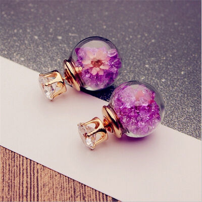 

MyMei Fashion Women Lady Elegant Flower Rhinestone Ear Stud Earrings