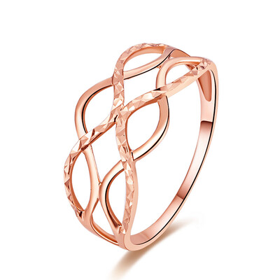 

DEMONE (DEMONE) SR0331KJ10 18K gold rose gold hollow ring color gold big hollow ring female models Korean version
