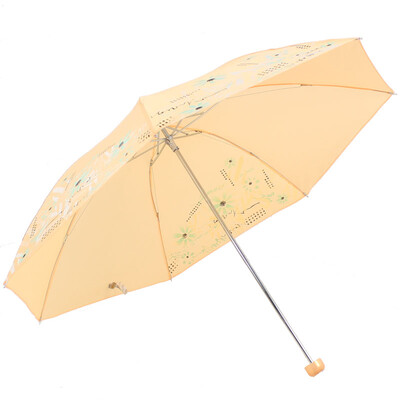

Jingdong Supermarket] Paradise umbrella high-density polyester polyester spinning three fold steel bar steel umbrella sunny umbrella 339S rose
