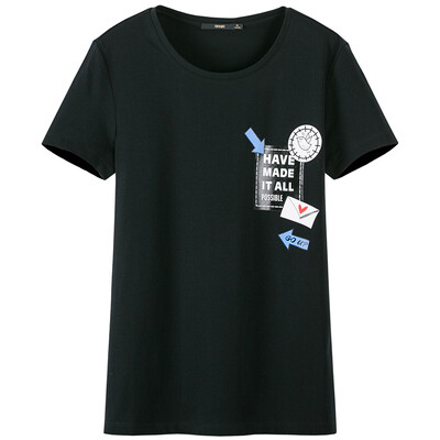 

Semir summer round with a round neck round necklace straight shot T-shirt 19037000206 black