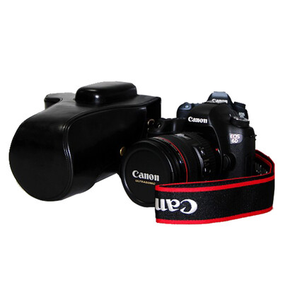 

Early Men EM-213 SLR Camera Case Protective Case Leather Case SLR Incoated Leather Black Canon 6D 24-105 Lens