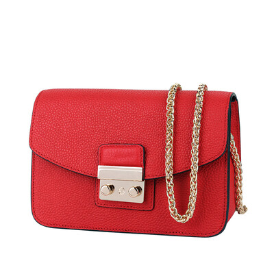 

BARBAROSSA 3941 red European and American fashion small square bag leather mini chain bag Messenger bag female