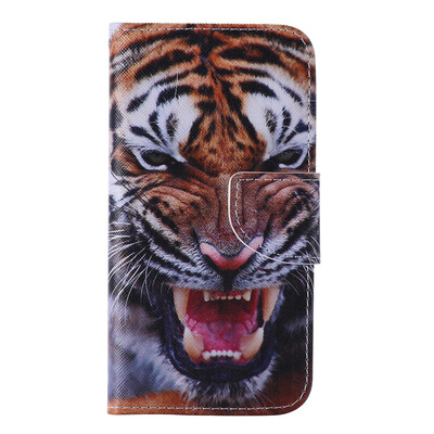 

Tiger Design PU Leather Flip Cover Wallet Card Holder Case for SAMSUNG S7