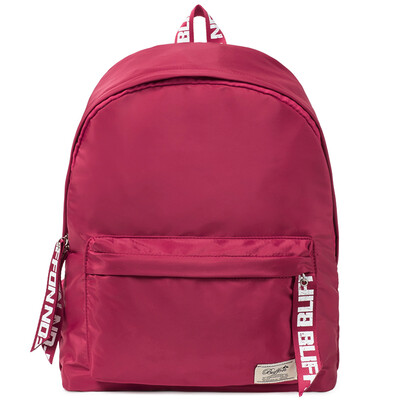 

Baifeng BF16W11A solid color simple letter ribbon student couple backpack light nylon bag men&women storm black