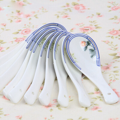 

Jingdong supermarket rhyme Tang glaze in the color bone porcelain incense garden small spoon rice spoon 4 loaded