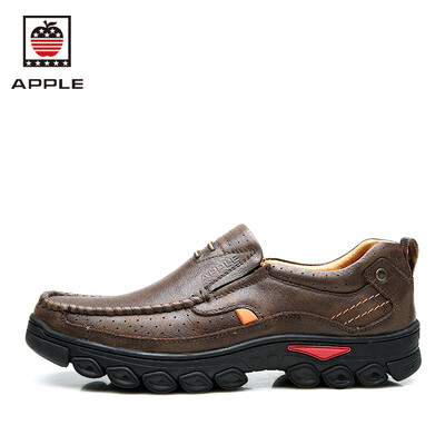 

Apple 2017 new Genuine Leather Mens casual shoes Waterproof heighten rubber shoes