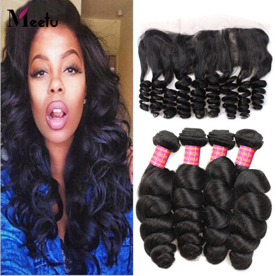 

Malaysian Virgin Hair Loose Wave With Lace Frontal Closure Ear To Ear Lace Frontal Closure With Bundles Malaysian Loose Wave