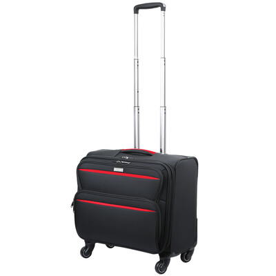 

Hanke HANKE Trolley Case Men&women business documents computer suitcase casters suitcase wear-resistant boarding box H8662 18 inch black with red