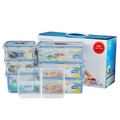 

Music buckle buckle plastic crisp box six sets of gift box microwave oven lunch box lunch box storage tank sealed tank refrigerator storage HPL855S002