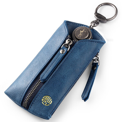 

Genius TRIES Key case Men&39s first layer of leather wallet wallet card bag multi-function key bag gift box YT160601-1L blue