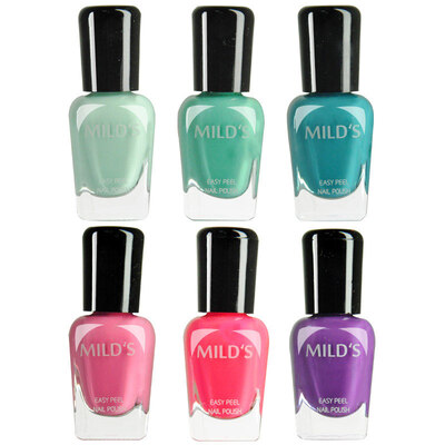 

Mild' (MILD') tasteless green pregnant women can be used nail polish colorful suit 7ml * 6 pink blue ice cream color