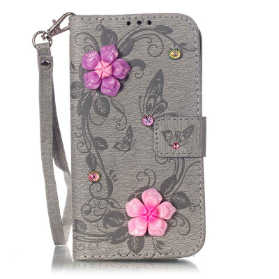 

Gray Butterfly PU Leather Flip Cover Wallet Card Holder Case for HUAWEI P9LITE